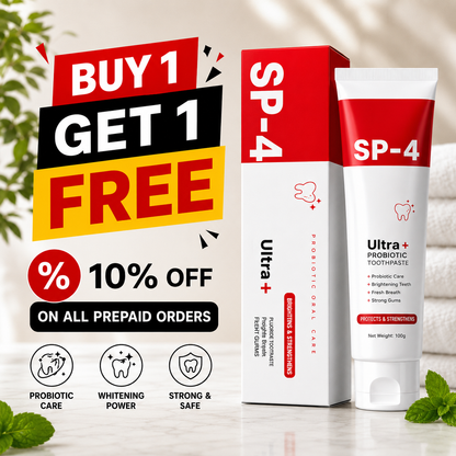 SP-4 PROBIOTIC BRIGHTENING AND CLEANING TOOTHPASTE  BUY 1 GET 1 FREE